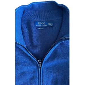 Polo Ralph Lauren Sweater‎ Mens 2XL Full Zip Long Sleeve - Blue